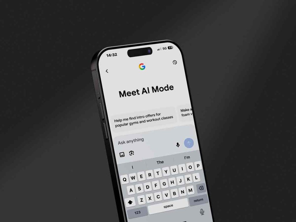AI Mode on an iPhone